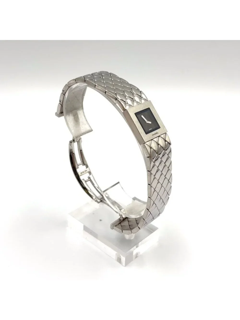Chanel Quilted SS Silver Black